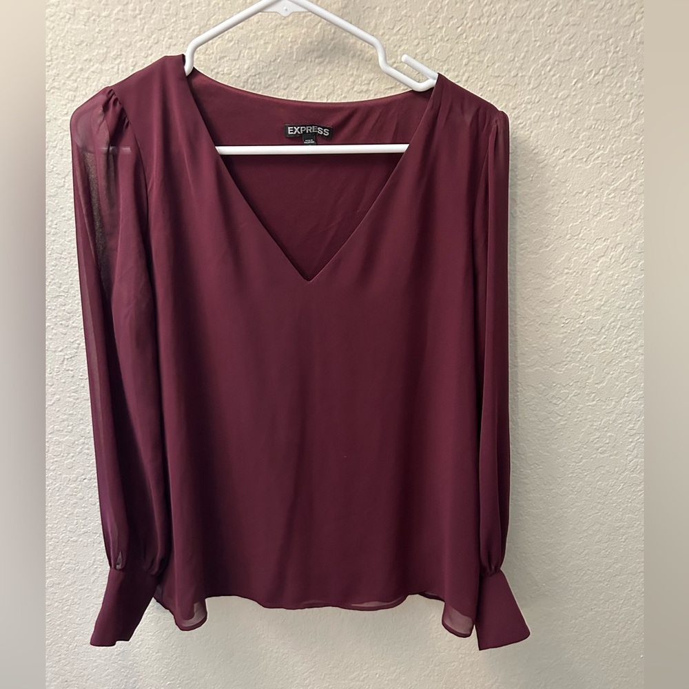 Burgundy EXPRESS Blouse, Size M